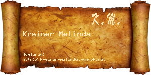 Kreiner Melinda névjegykártya
